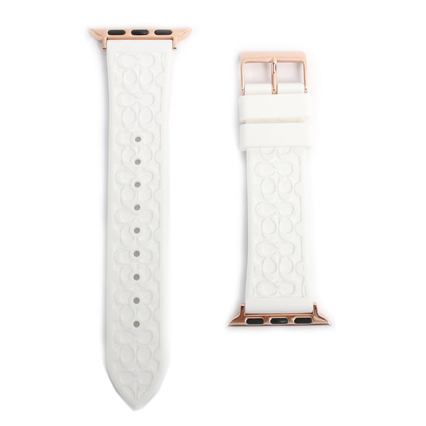 コーチ COACH アップルウォッチ バンド 交換ベルト 14700041 レディース Apple Watch strap 38mm 40mm 対応 ホワイト ローズゴールド